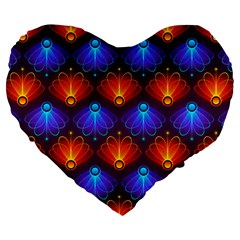 Background Colorful Abstract Large 19  Premium Flano Heart Shape Cushions