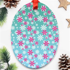 Background Frozen Fever Oval Ornament (two Sides)