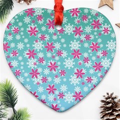 Background Frozen Fever Heart Ornament (two Sides)