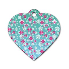 Background Frozen Fever Dog Tag Heart (two Sides)