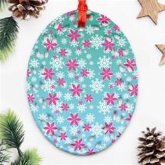 Background Frozen Fever Ornament (oval Filigree) by HermanTelo