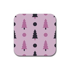 Christmas Tree Fir Den Rubber Coaster (square)  by HermanTelo