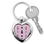 Christmas Tree Fir Den Key Chains (Heart)  Front