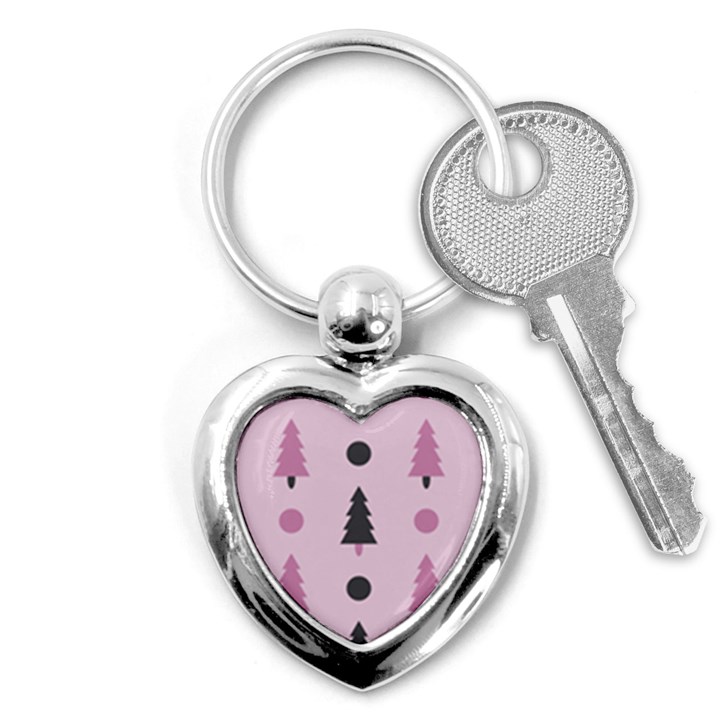 Christmas Tree Fir Den Key Chains (Heart) 