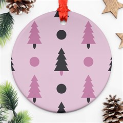 Christmas Tree Fir Den Round Ornament (two Sides)