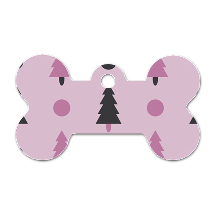 Christmas Tree Fir Den Dog Tag Bone (Two Sides)