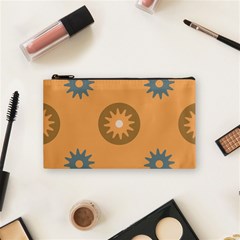 Flowers Screws Rounds Circle Cosmetic Bag (small)