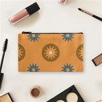 Flowers Screws Rounds Circle Cosmetic Bag (Small) Front