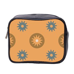 Flowers Screws Rounds Circle Mini Toiletries Bag (two Sides)