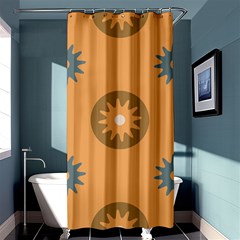 Flowers Screws Rounds Circle Shower Curtain 36  X 72  (stall) 