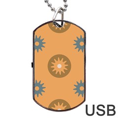 Flowers Screws Rounds Circle Dog Tag Usb Flash (one Side) by HermanTelo