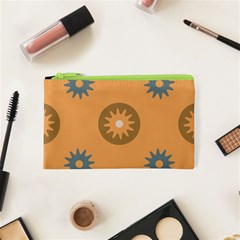 Flowers Screws Rounds Circle Cosmetic Bag (xs)