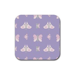 Butterfly Butterflies Merry Girls Rubber Coaster (square)  by HermanTelo