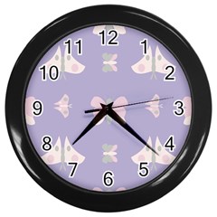 Butterfly Butterflies Merry Girls Wall Clock (black) by HermanTelo