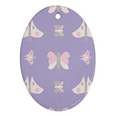 Butterfly Butterflies Merry Girls Oval Ornament (two Sides)