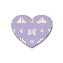 Butterfly Butterflies Merry Girls Rubber Coaster (heart) 