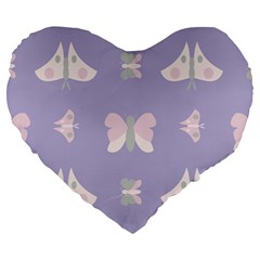 Butterfly Butterflies Merry Girls Large 19  Premium Heart Shape Cushions