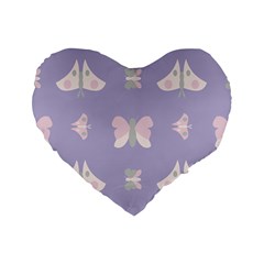 Butterfly Butterflies Merry Girls Standard 16  Premium Flano Heart Shape Cushions by HermanTelo