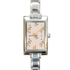 Flowers Continuous Pattern Nature Rectangle Italian Charm Watch by HermanTelo