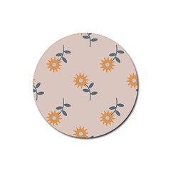 Flowers Continuous Pattern Nature Rubber Round Coaster (4 Pack)  by HermanTelo