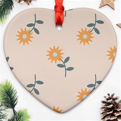 Flowers Continuous Pattern Nature Heart Ornament (two Sides)