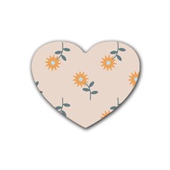 Flowers Continuous Pattern Nature Heart Coaster (4 Pack)  by HermanTelo