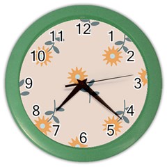 Flowers Continuous Pattern Nature Color Wall Clock