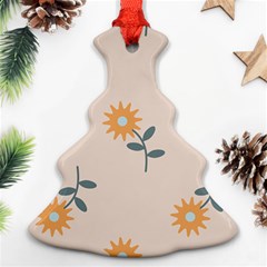 Flowers Continuous Pattern Nature Christmas Tree Ornament (two Sides)