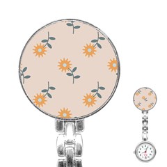 Flowers Continuous Pattern Nature Stainless Steel Nurses Watch by HermanTelo