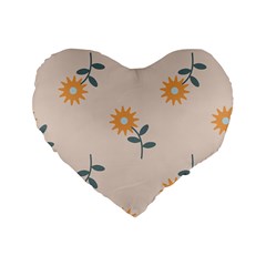 Flowers Continuous Pattern Nature Standard 16  Premium Flano Heart Shape Cushions