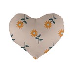 Flowers Continuous Pattern Nature Standard 16  Premium Flano Heart Shape Cushions Back