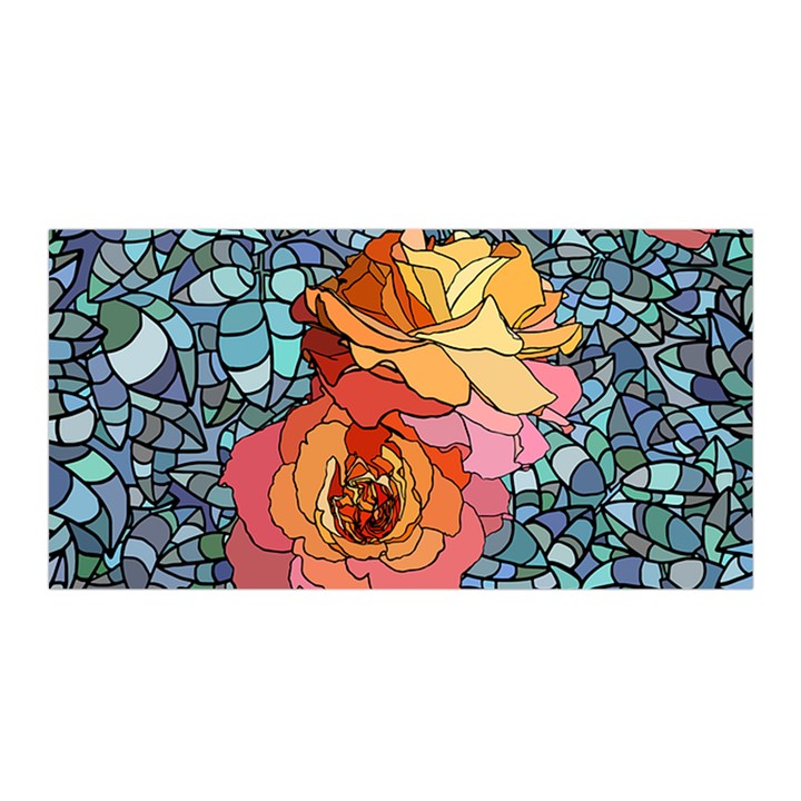 Stained Glass Roses Satin Wrap