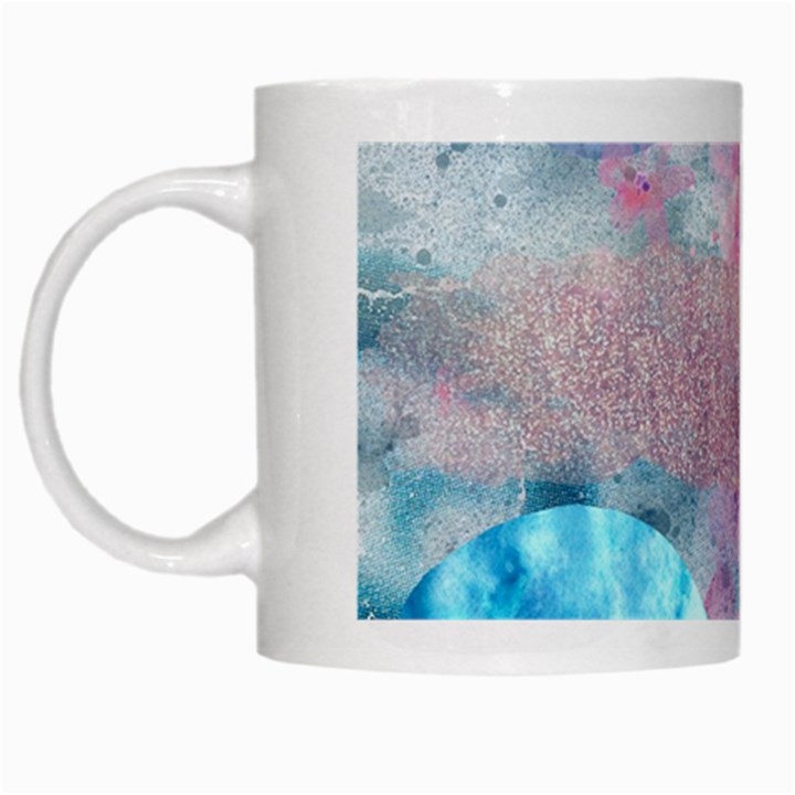 Abstract clouds and moon White Mugs