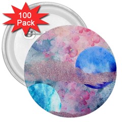 Abstract Clouds And Moon 3  Buttons (100 Pack) 