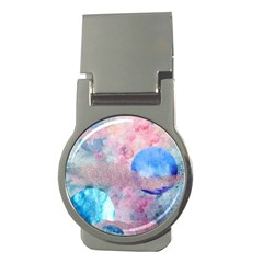 Abstract Clouds And Moon Money Clips (round)  by charliecreates