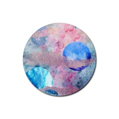 Abstract Clouds And Moon Rubber Coaster (round)  by charliecreates