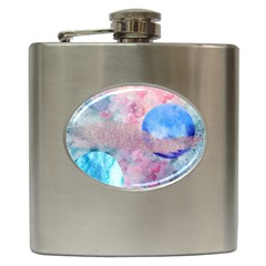 Abstract Clouds And Moon Hip Flask (6 Oz) by charliecreates