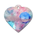 Abstract clouds and moon Dog Tag Heart (One Side) Front