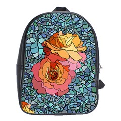 Stained Glass Roses School Bag (xl) by WensdaiAmbrose