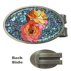 Stained Glass Roses Money Clips (oval)  by WensdaiAmbrose