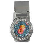 Stained Glass Roses Money Clips (CZ)  Front