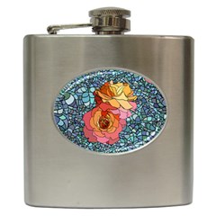 Stained Glass Roses Hip Flask (6 Oz) by WensdaiAmbrose