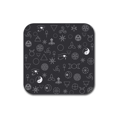 Witchcraft symbols  Rubber Coaster (Square) 