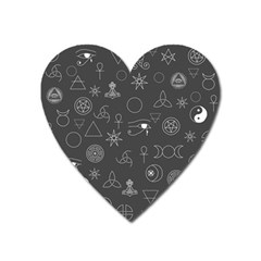 Witchcraft symbols  Heart Magnet