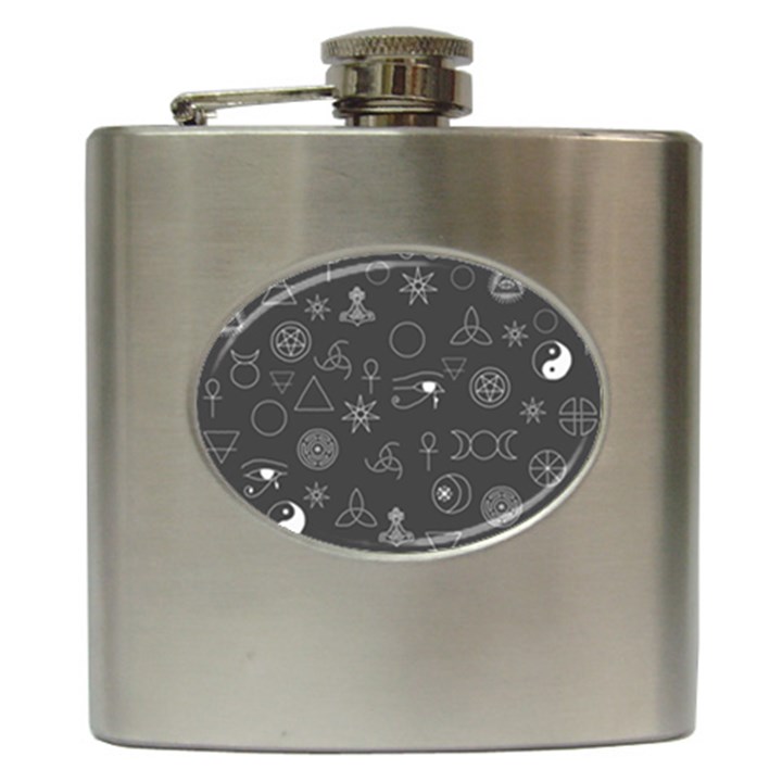 Witchcraft symbols  Hip Flask (6 oz)