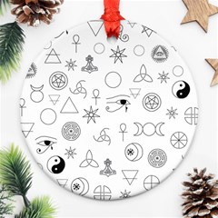 Witchcraft Symbols  Ornament (round) by Valentinaart