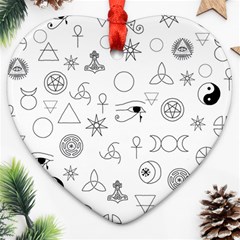 Witchcraft Symbols  Heart Ornament (two Sides)