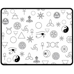 Witchcraft Symbols  Fleece Blanket (medium)  by Valentinaart