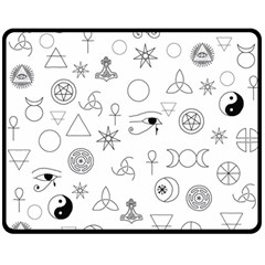 Witchcraft Symbols  Double Sided Fleece Blanket (medium)  by Valentinaart