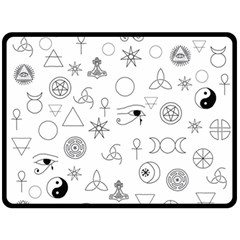 Witchcraft Symbols  Double Sided Fleece Blanket (large)  by Valentinaart